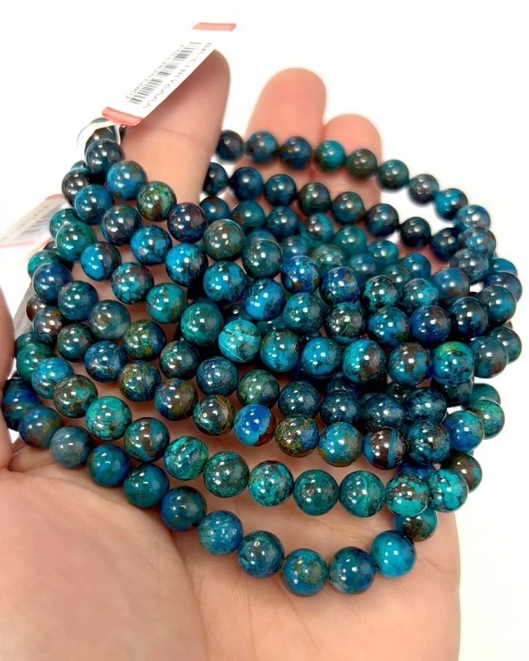 Pulsera Crisocola Türkiye AAAA cuentas 7-8mm