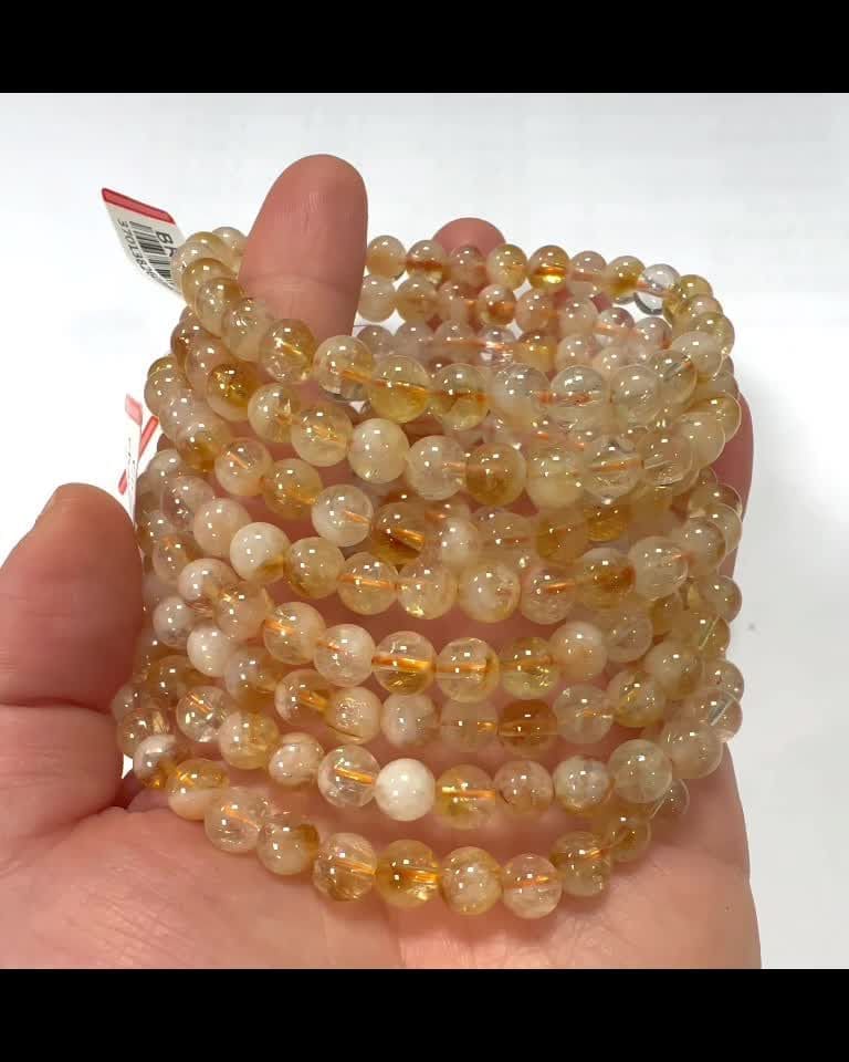 Pulsera de citrino cuentas calentadas 6.5 mm