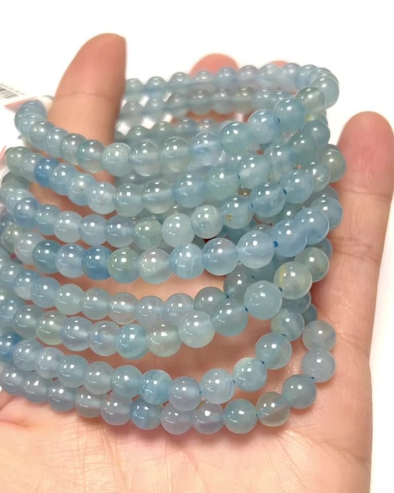 Pulsera Calcita Azul cuentas AAA 5-6mm