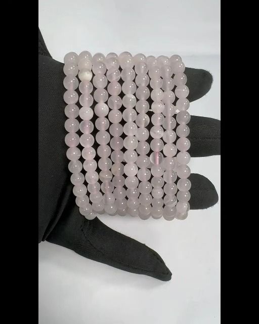 Pulsera de calcita rosa con cuentas AA de 6 mm