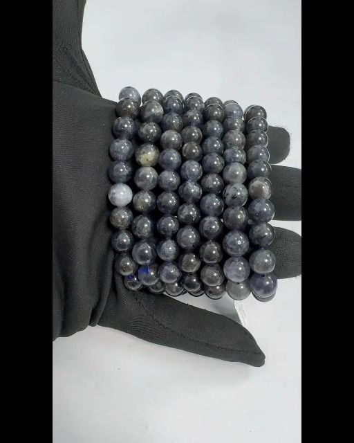 Pulsera Cordierita Lolite A perlas 8mm