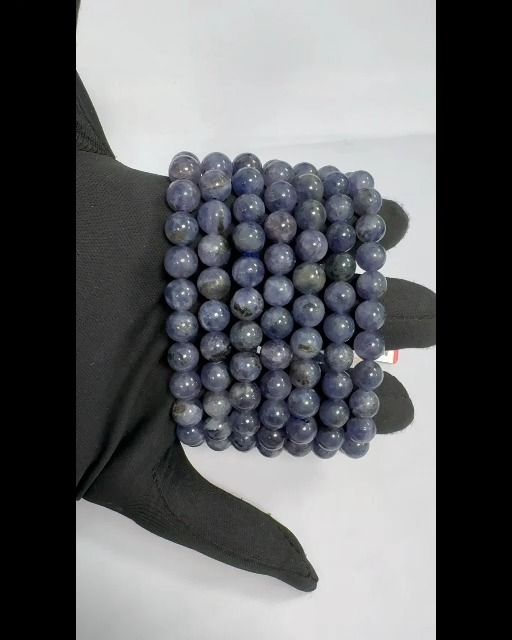 Pulsera Cordierita Lolite AA perlas 7.5-8.5mm