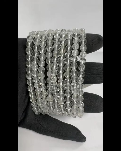 Pulsera de cristal rock A perlas 6mm.