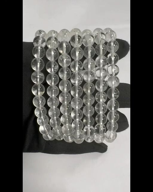 Pulsera Cristal de Roca A perlas 8mm.