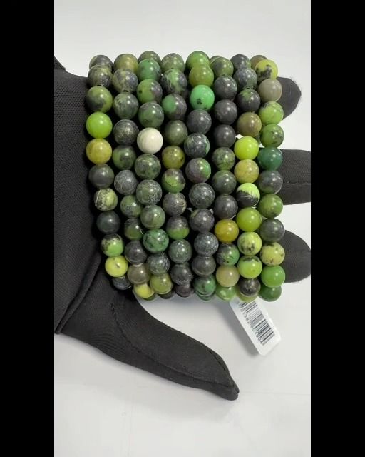 Pulsera con Limon Crisoprasa perlas 8mm