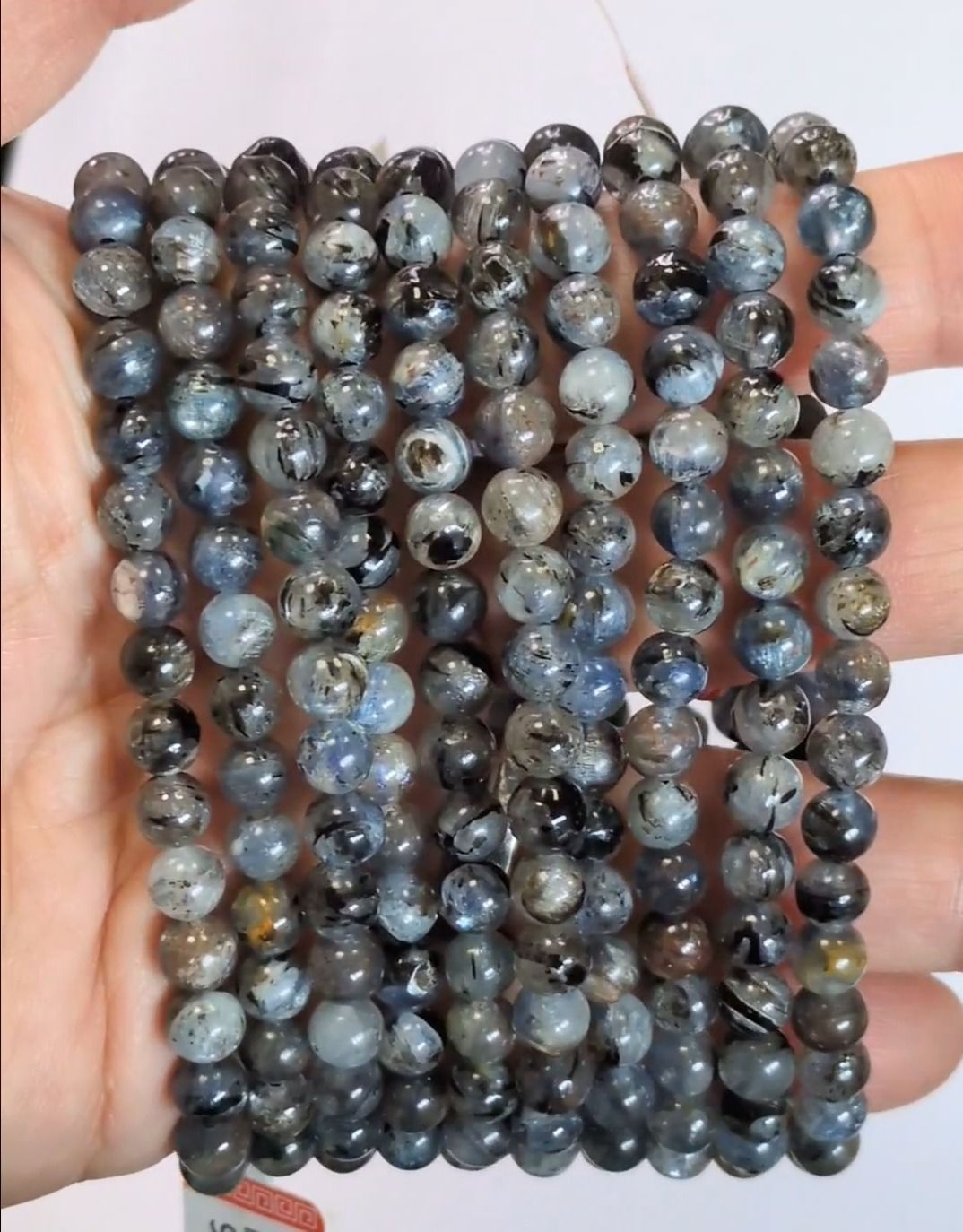 Pulsera de cianita azul natural con cuentas de 5,5 mm