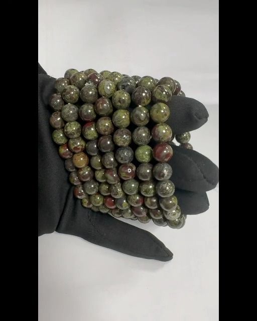 Pulsera de jaspe de sangre de dragón A cuentas de 8-9 mm