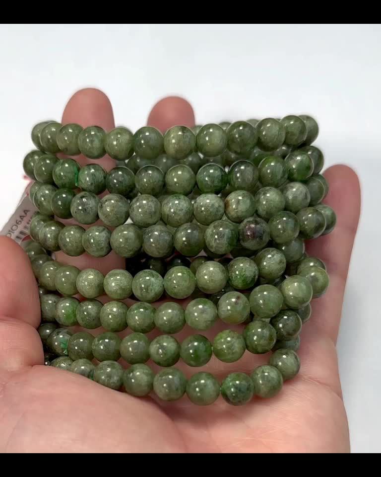 Pulsera Diópsido Verde perlas AA 7-8mm