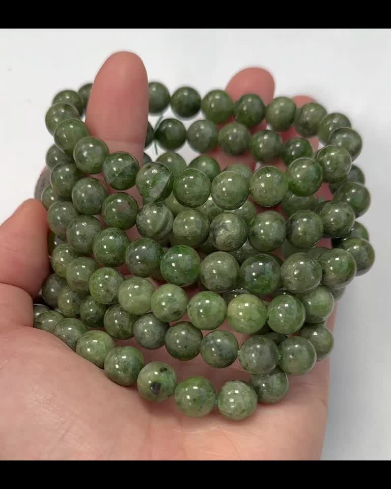 Pulsera Diópsido Verde perlas AA 9-10mm