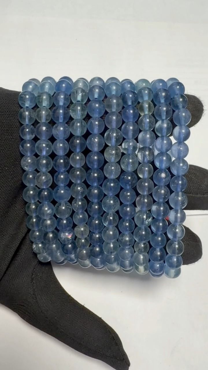Pulsera de Fluorita Azul AA cuentas 6-7mm