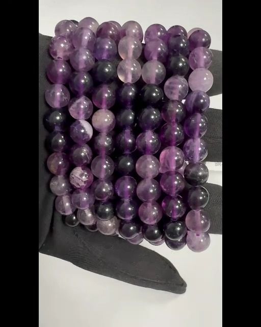 Pulsera fluorita violeta cuentas 8mm