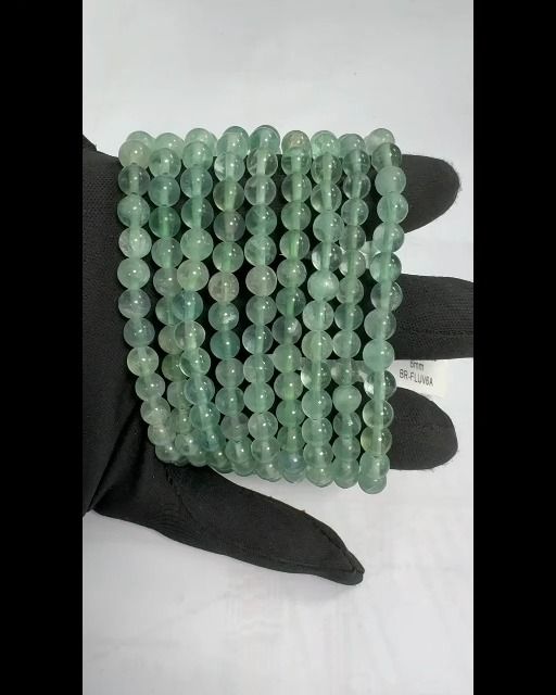 Pulsera De Fluorita Verde A Cuentas De 6mm