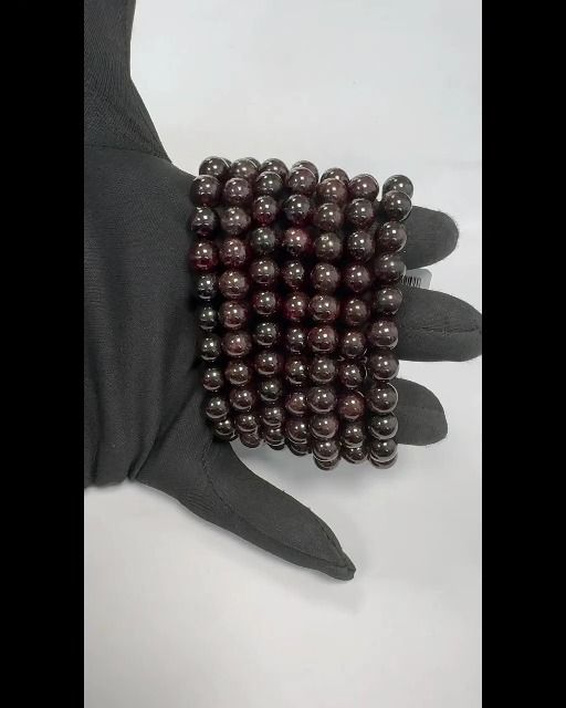 Pulsera de granate rojo con cuentas AA de 8-9 mm