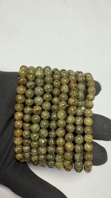 Pulsera de Granate Verde Grosular AA cuentas de 5.5-6.5mm