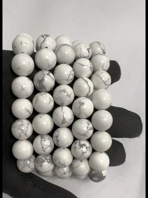 Pulsera Howlite A Perles 12mm