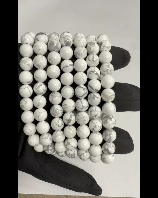 Pulsera Howlite A Perles 8mm