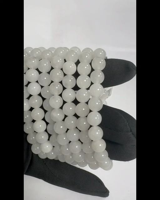 Pulsera Jade blanco cuentas 8mm