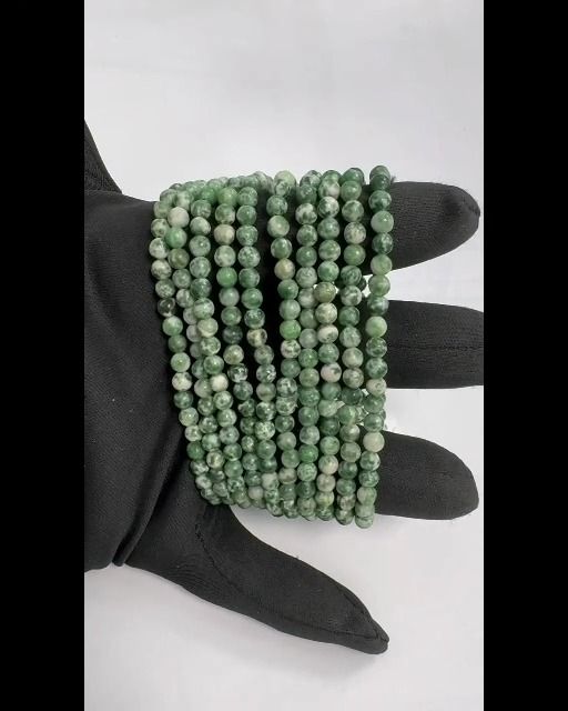 Pulsera jade verde perles  4mm