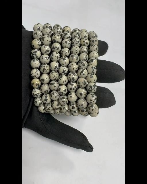 Pulsera cuentas de Jaspe Dálmata 8-9mm