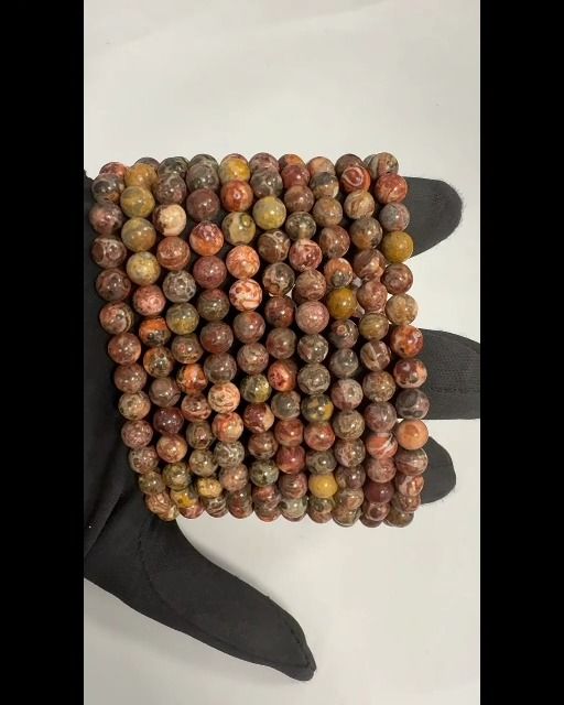 Pulsera de jaspe orbicular de leopardo de 6-7 mm