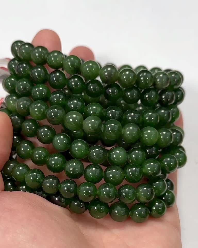 Pulsera Jade Nefrita Canada AA+ cuentas 8mm