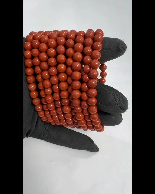 Pulsera de Jaspe Rojo A cuentas de 6-7 mm