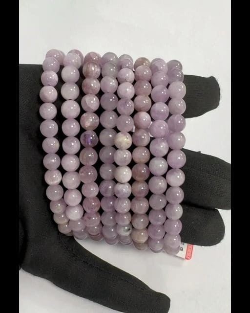 Pulsera de kunzita con cuentas AA de 5,5 mm