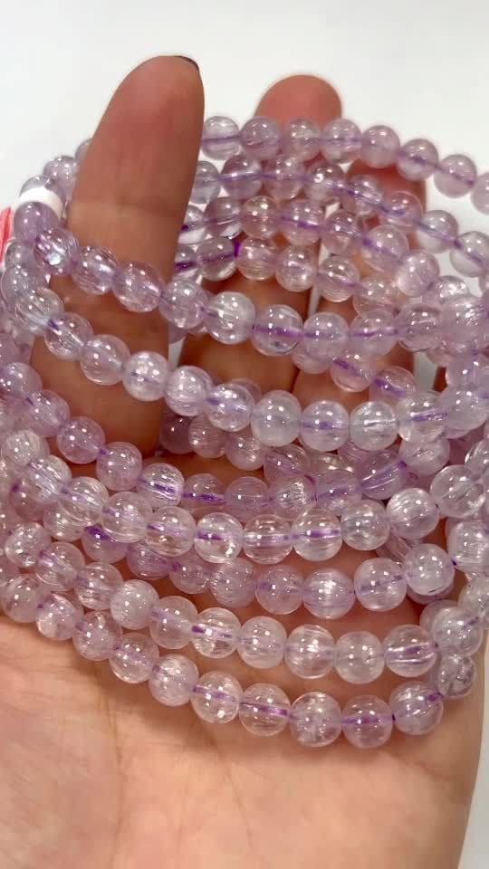 Pulsera Kunzite cuentas AAAA 5.5-6.5mm