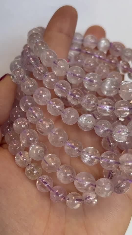 Pulsera Kunzite cuentas AAAA 7.5-8.5mm