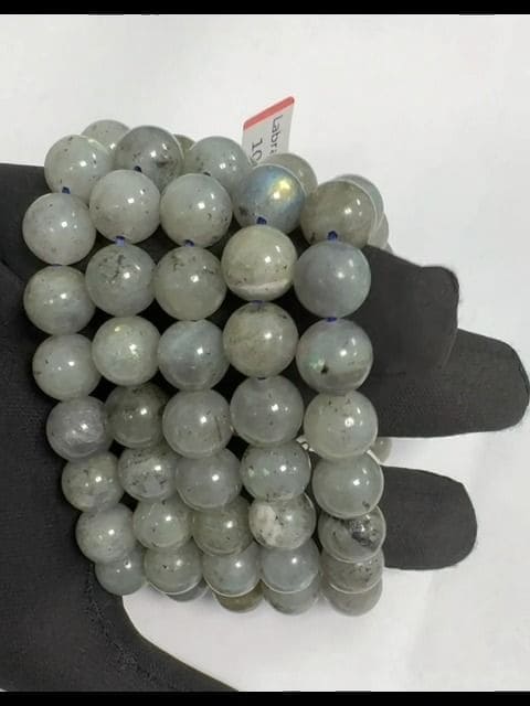 Pulsera de cuentas de labradorita de 10 mm