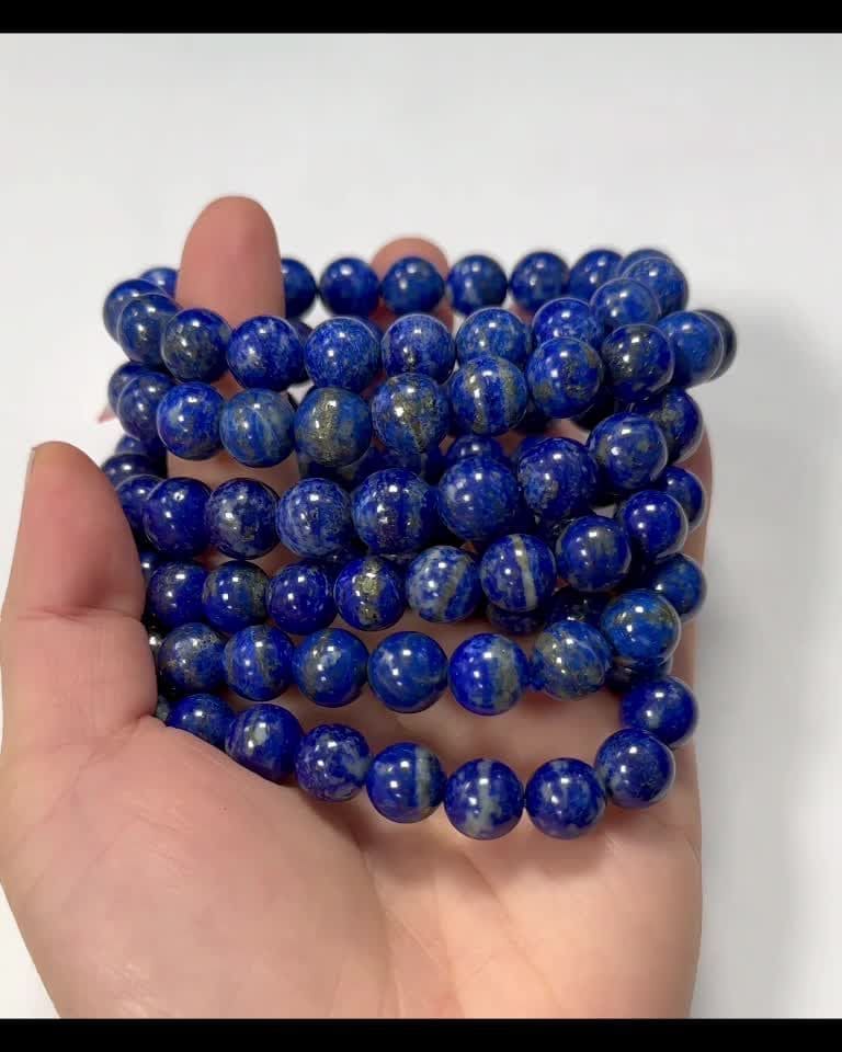 Pulsera de lapislázuli con cuentas de 8.5-9.5 mm