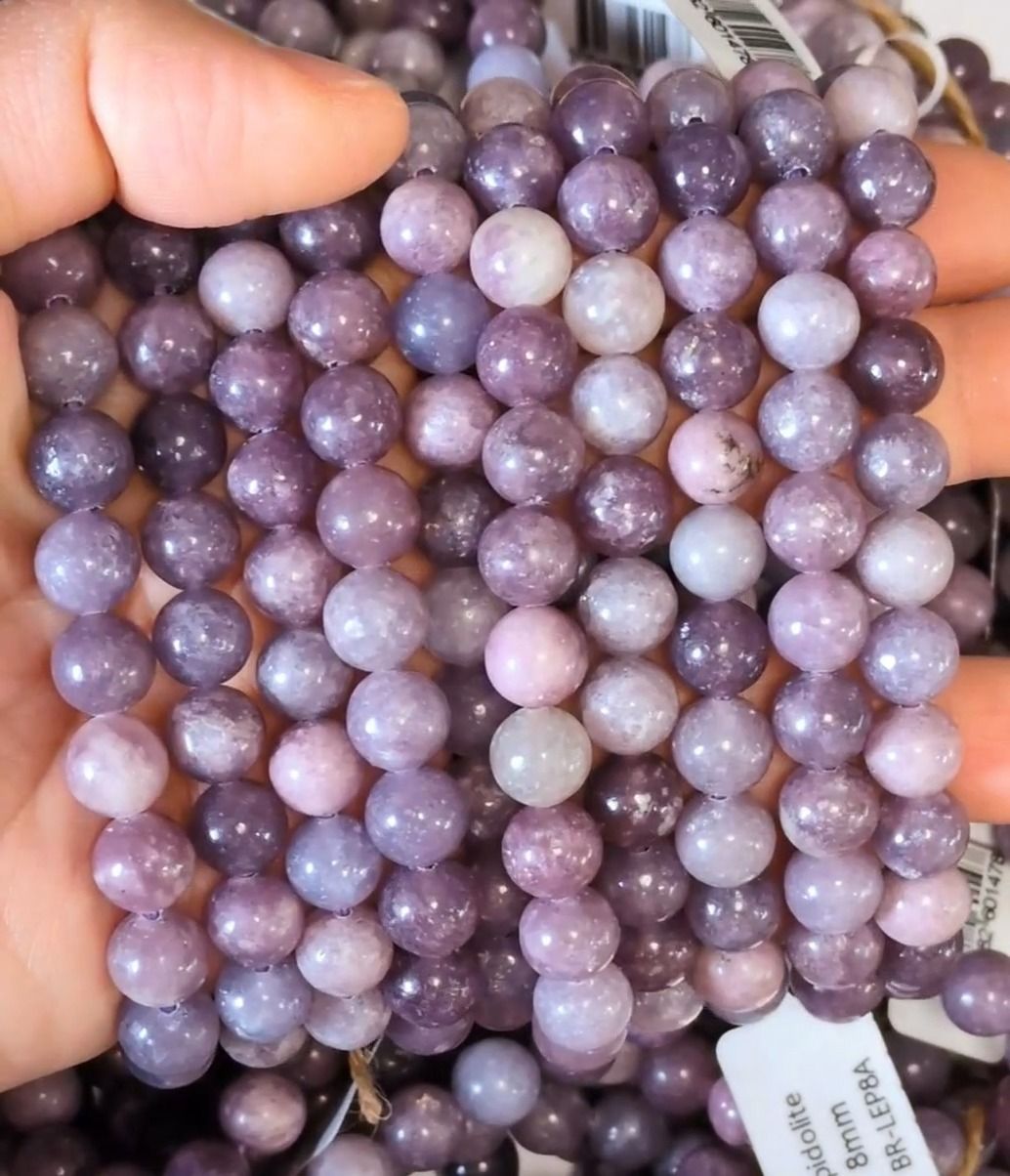 Pulsera Lepidolita A Perles 8mm