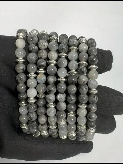 Pulsera de Labradorita Larvikite Charms A de 6mm
