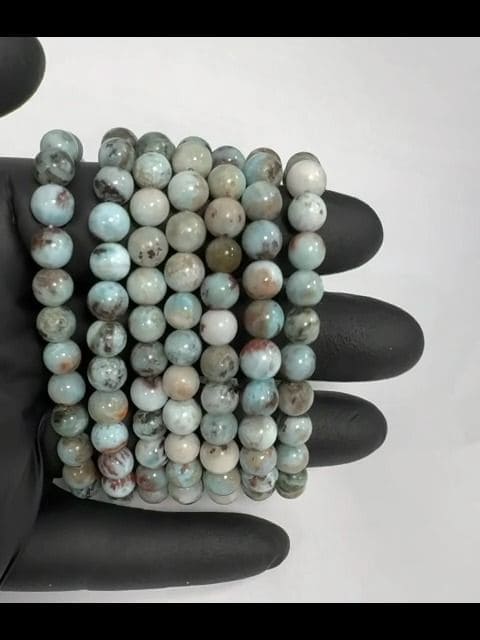 Pulsera Larimar cuentas 7-8mm