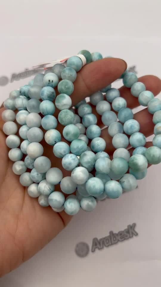 Pulsera Larimar AA cuentas A 7-8mm