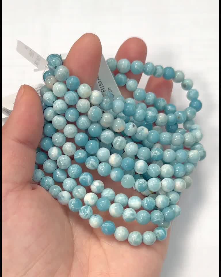 China Larimar Pulsera Cuentas A 6mm