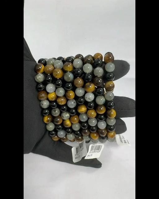 Pulsera de labradorita ojo de tigre Onyx cuentas de de 8mm