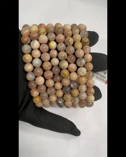 Pulsera Piedra Luna Multicolor Cuentas 8-9mm
