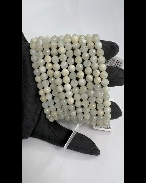 Pulsera de piedra de luna blanca 6-7mm perlas