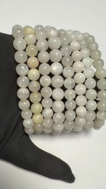 Pulsera de Piedra de Luna Blanca Peristerita AB cuentas 7.5-8.5mm