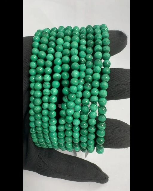 Pulsera de malaquita AA perles 4mm.