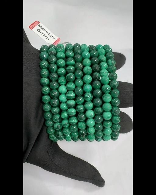 Pulsera de malaquita cuentas 6-7mm