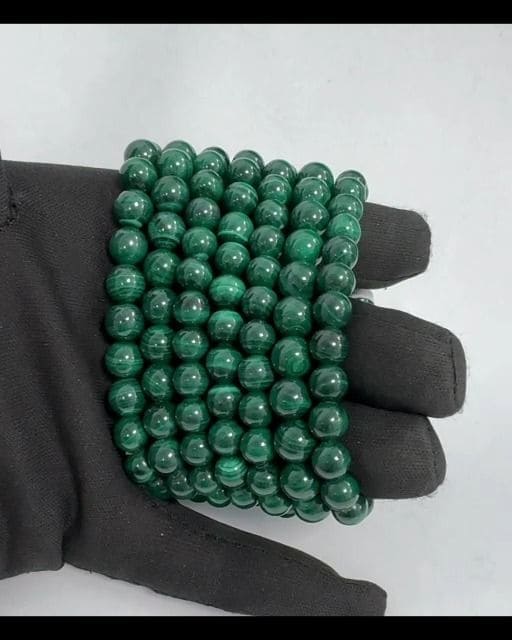 Pulsera de cuentas de malaquita AA oscura 8-9 mm
