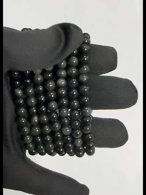 Pulsera cuentas de Obsidiana Ojo Celestial AA 6mm