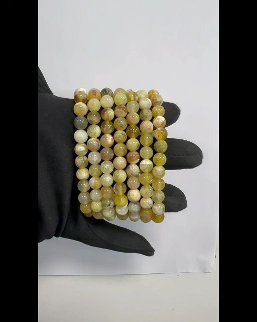 Pulsera Ópalo Amarillo A cuentas 8mm