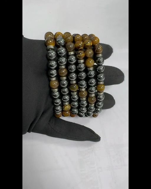 Pulsera Ojo del Tigre Hematita & Charms A de 8mm