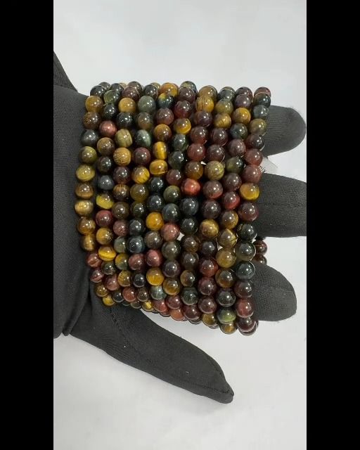 Pulsera Ojo de Tigre multicolor A cuentas 6mm