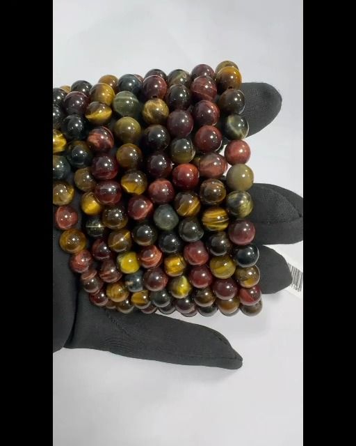 Pulsera Ojo De Tigre Multicolor Con Cuentas De 8mm
