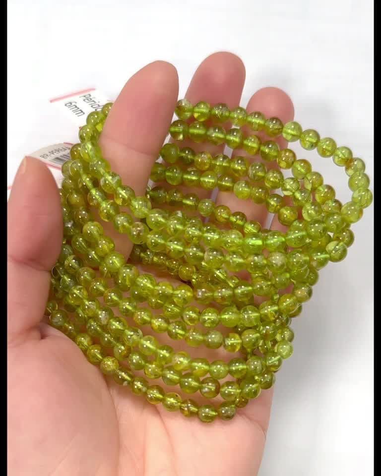 Pulsera de peridoto AA perlas 5-6mm