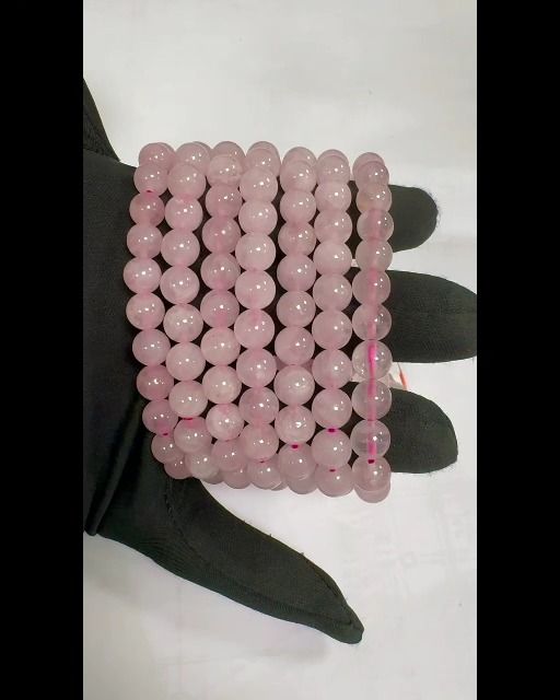 Pulsera Cuarzo Rosa A cuentas 8mm.